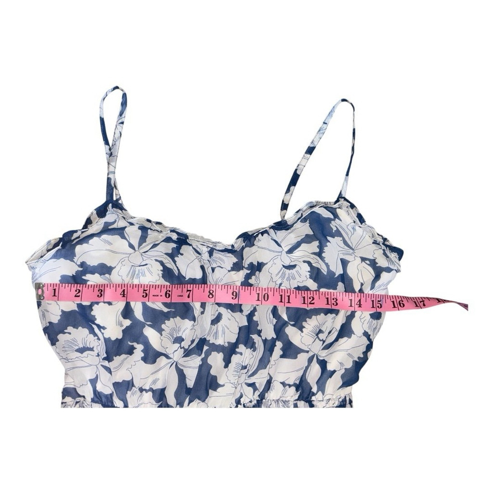 American Eagle Outfitters Womens Floral Mini Sundress, Blue And White, Size 10 - Picture 6 of 6